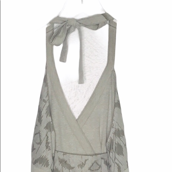 Athleta Gray Halter Tie-Back Maxi Dress Boho Aztec Print Size Small - Picture 5 of 13